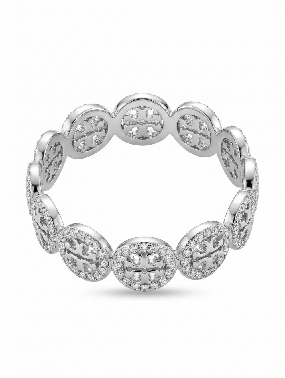 Tory Burch Miller Pavé Ring - Silver